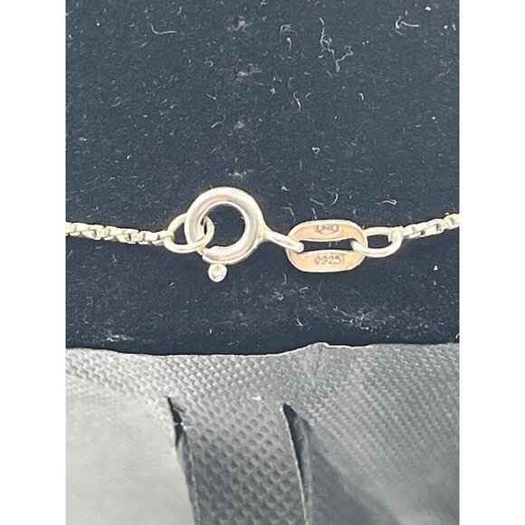 Sterling Silver 925 Crystal Fleur De Lis‎ Center Pendant Necklace Dainty Chain - Picture 3 of 5